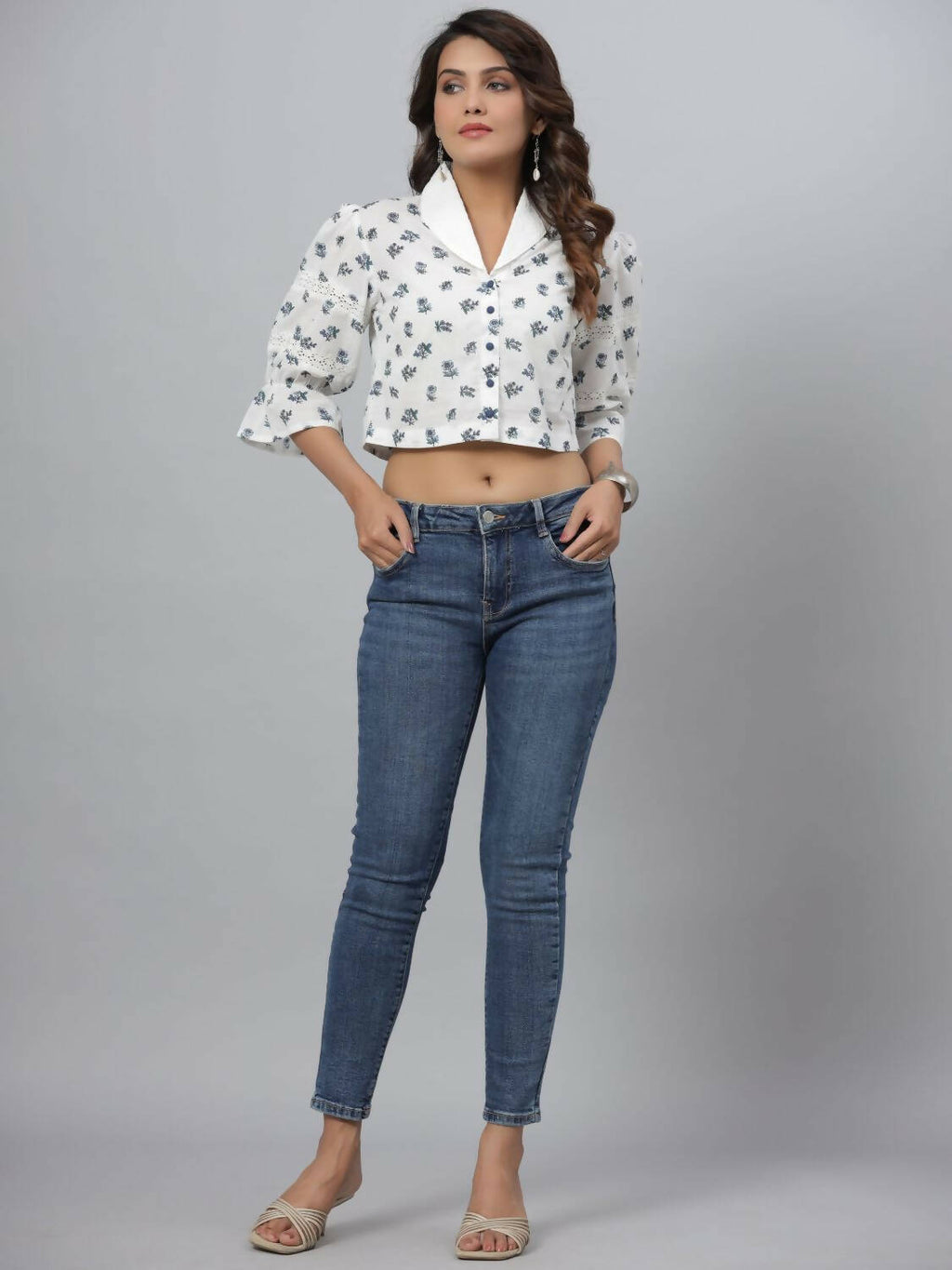Juniper Women's White Printed Top | Grocsy