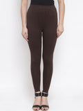 TAG 7 Women Brown Solid Ankle-Length Leggings | Grocsy