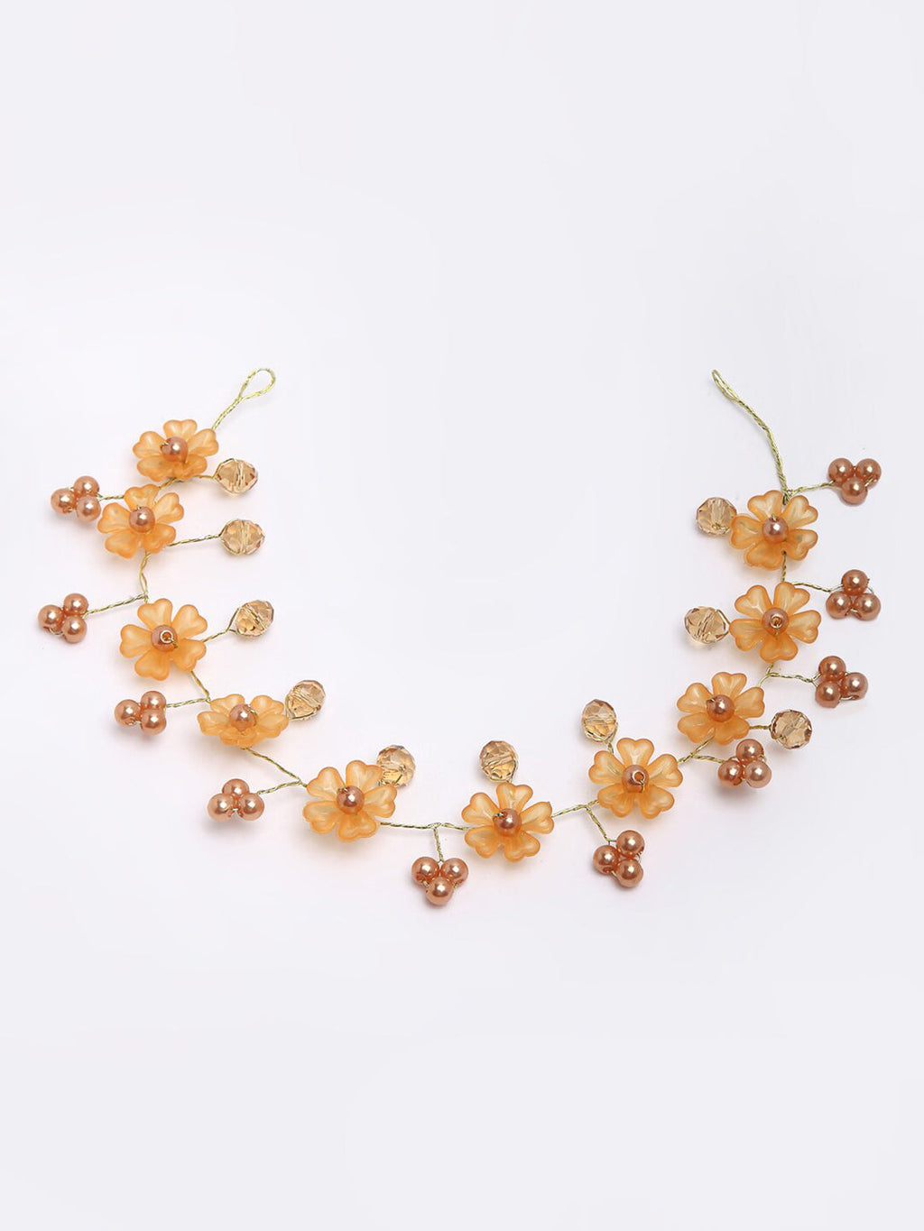 Panash Women Gold-Toned & Yellow Beaded Tiara | Grocsy