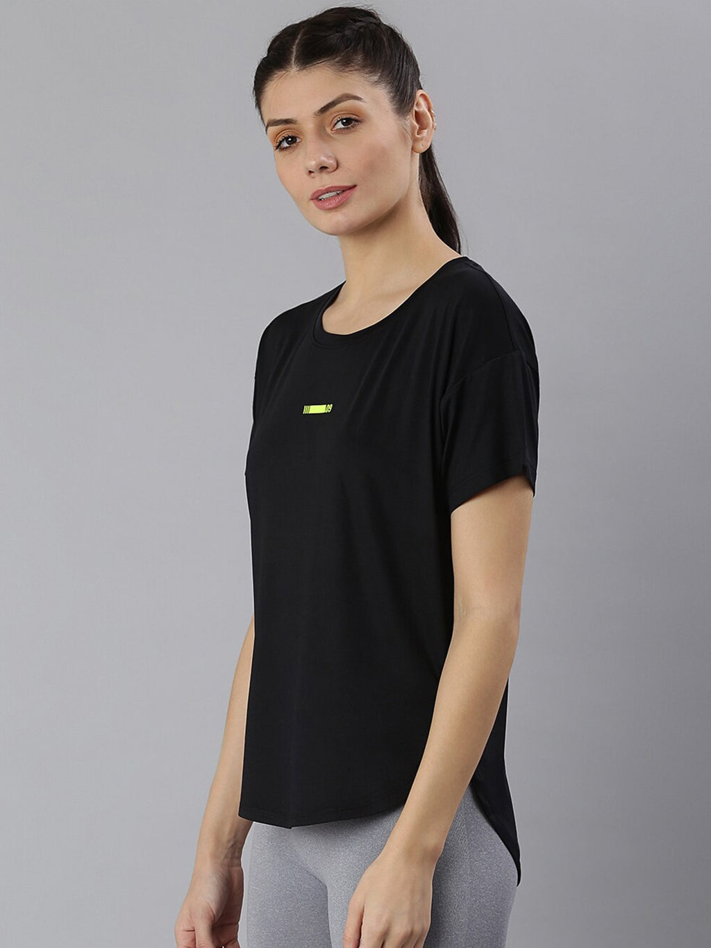 MKH Women Black Dri-FIT Sports T-shirt | Grocsy