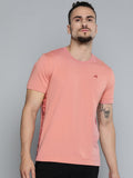 Alcis Men Dusty Pink Solid Slim Fit Gym T-shirt | Grocsy