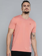 Alcis Men Dusty Pink Solid Slim Fit Gym T-shirt | Grocsy