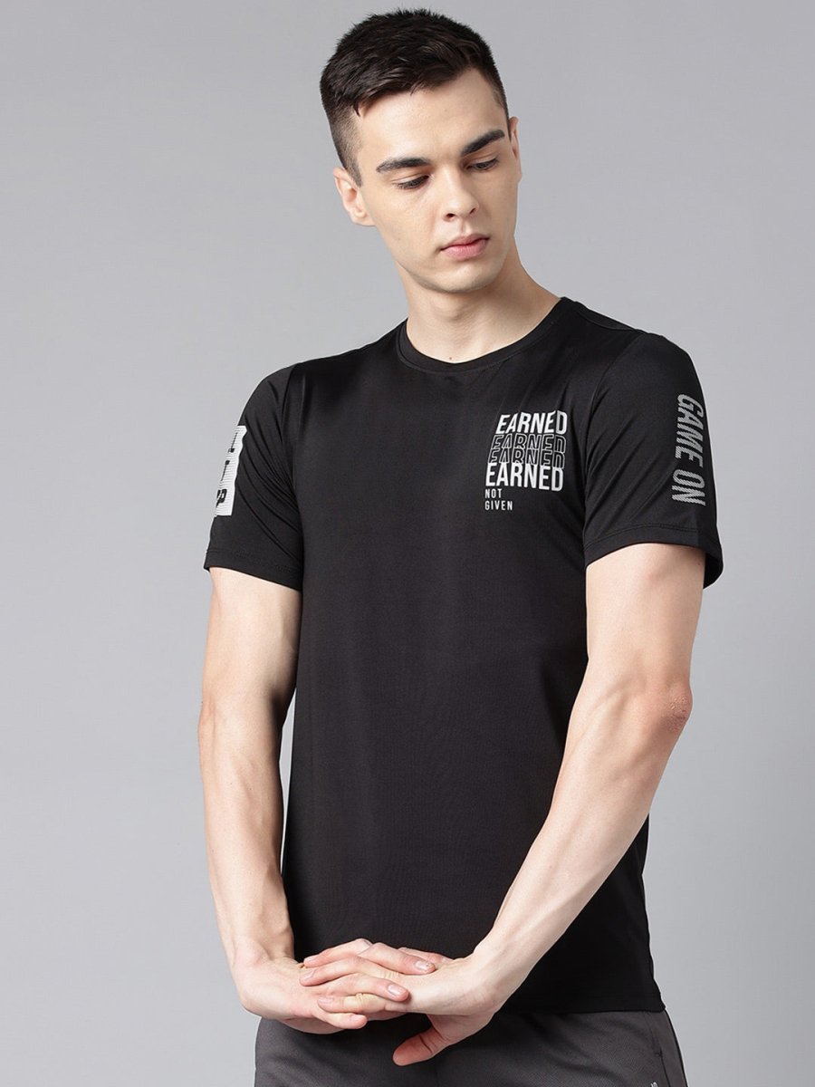 Alcis Typography Printed Dry Tech Slim Fit T-Shirt | Grocsy