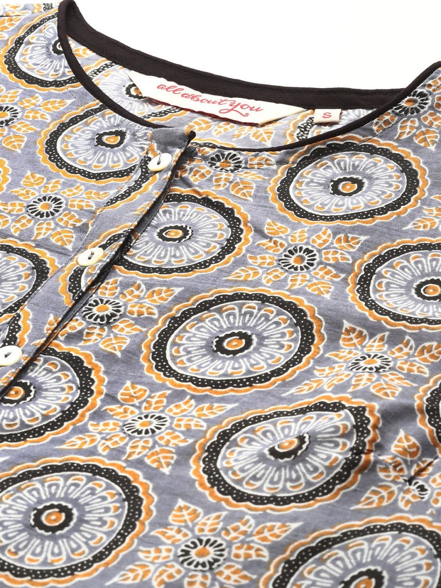 All About You Ethnic Motifs Printed Kurta with Palazzos | Grocsy