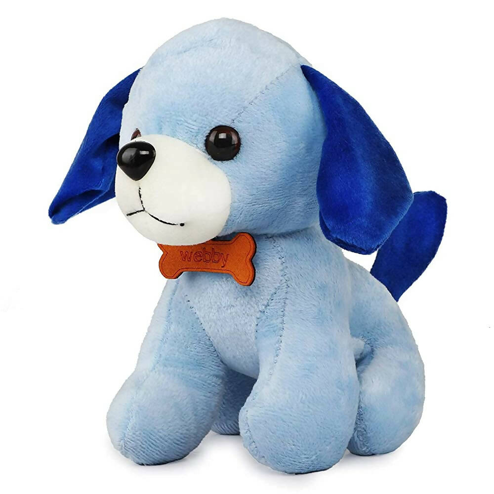 Webby Soft Animal Plush Standing Dog Toy 20cm-Blue | Grocsy