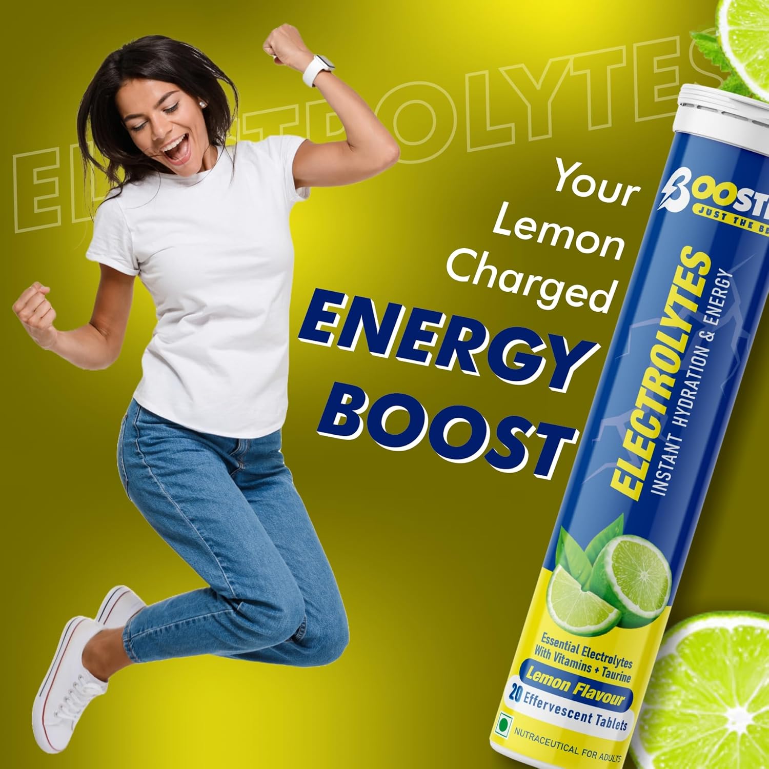 BOOSTIQ Electrolytes Effervescent Tablets - Lemon Flavour | Grocsy