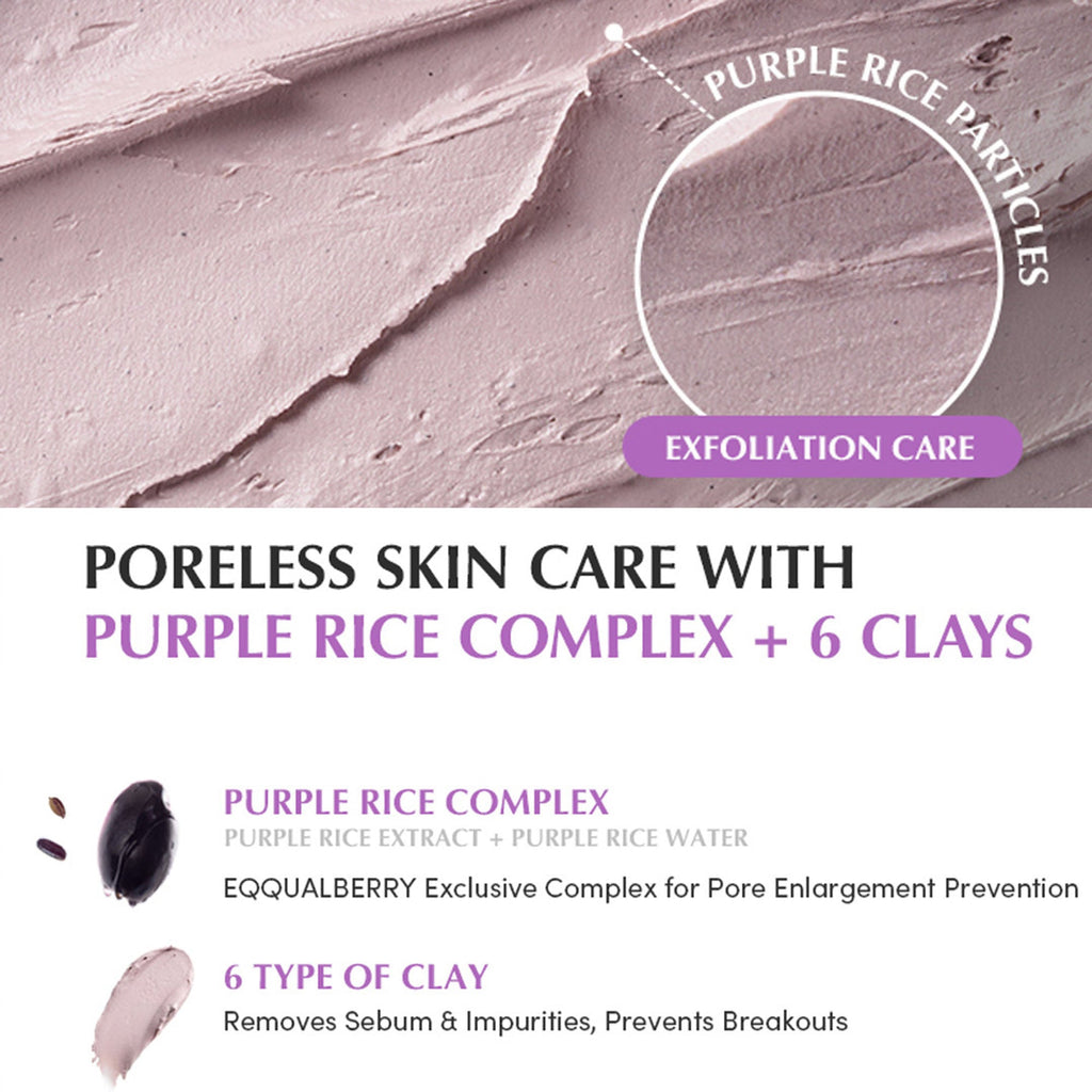 Eqqualberry Purple Rice Pore Purifying Cleanser – Deep Pore Care & Sebum Control | Grocsy