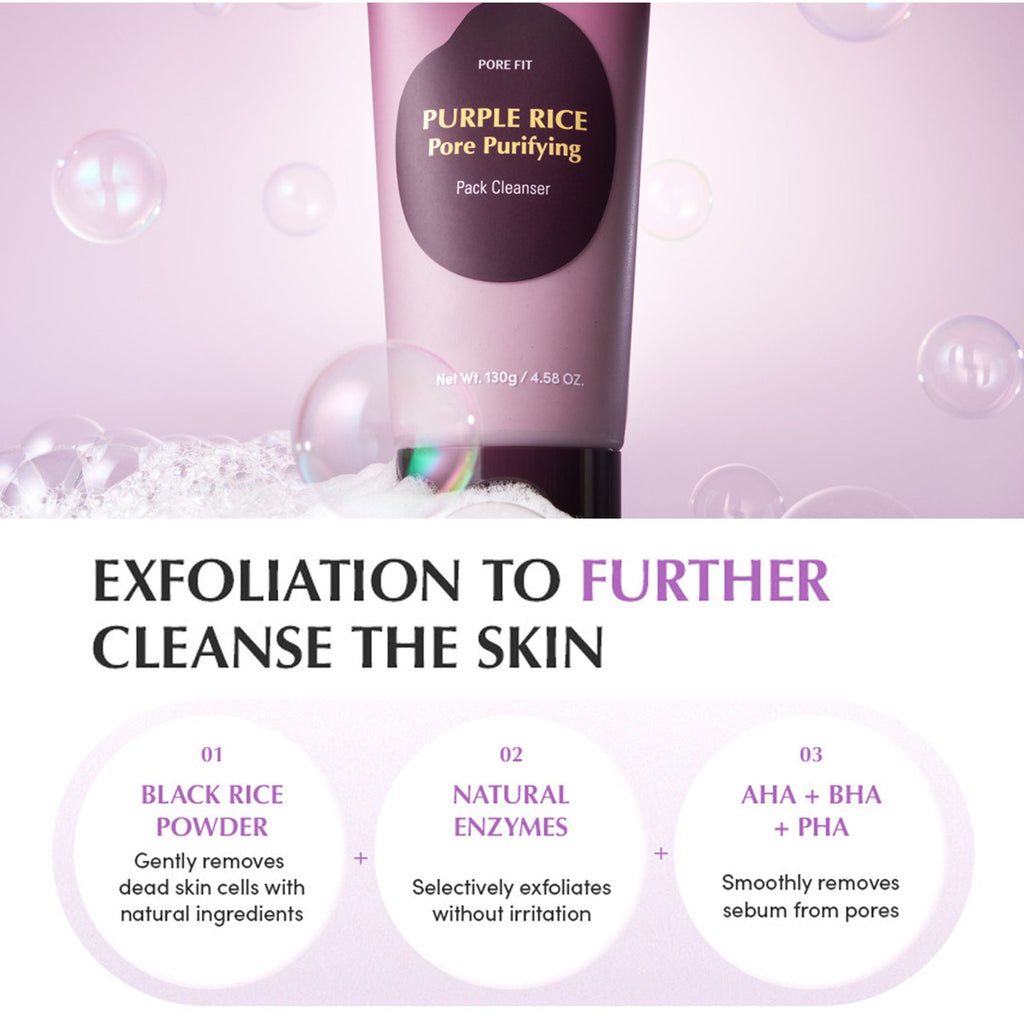 Eqqualberry Purple Rice Pore Purifying Cleanser – Deep Pore Care & Sebum Control | Grocsy