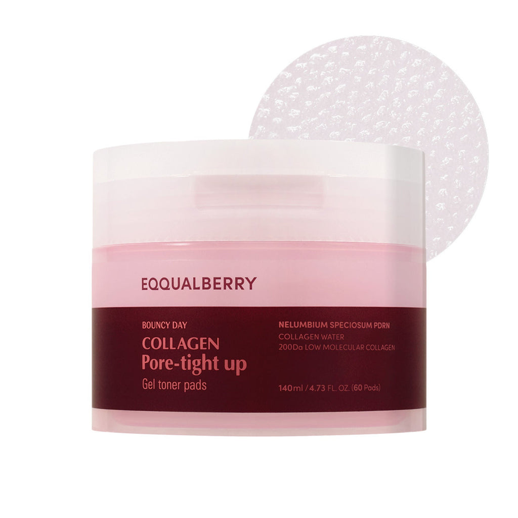 Eqqualberry Collagen Pore Tight-Up Gel Toner Pads – Hydrates & Refines Pores | Grocsy