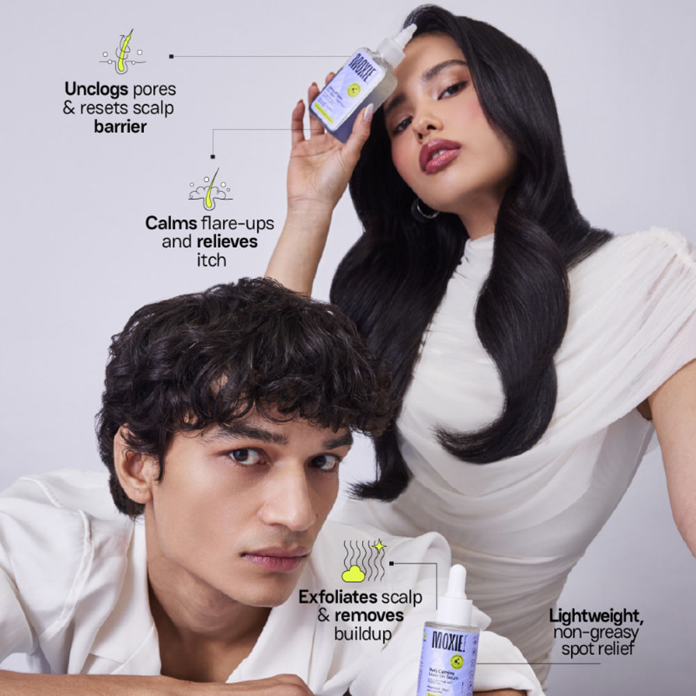 Moxie Beauty Anti-Dandruff Treatment Duo - Pre-wash Exfoliant & Leave-On Serum | Grocsy