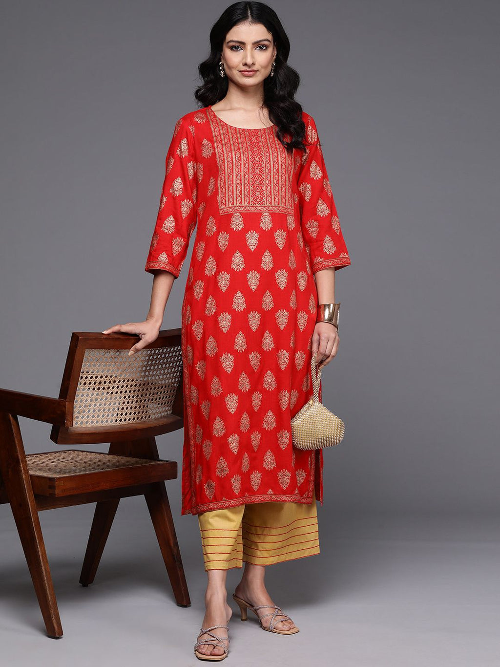 Indo Era Ethnic Motifs Printed Kurta | Grocsy