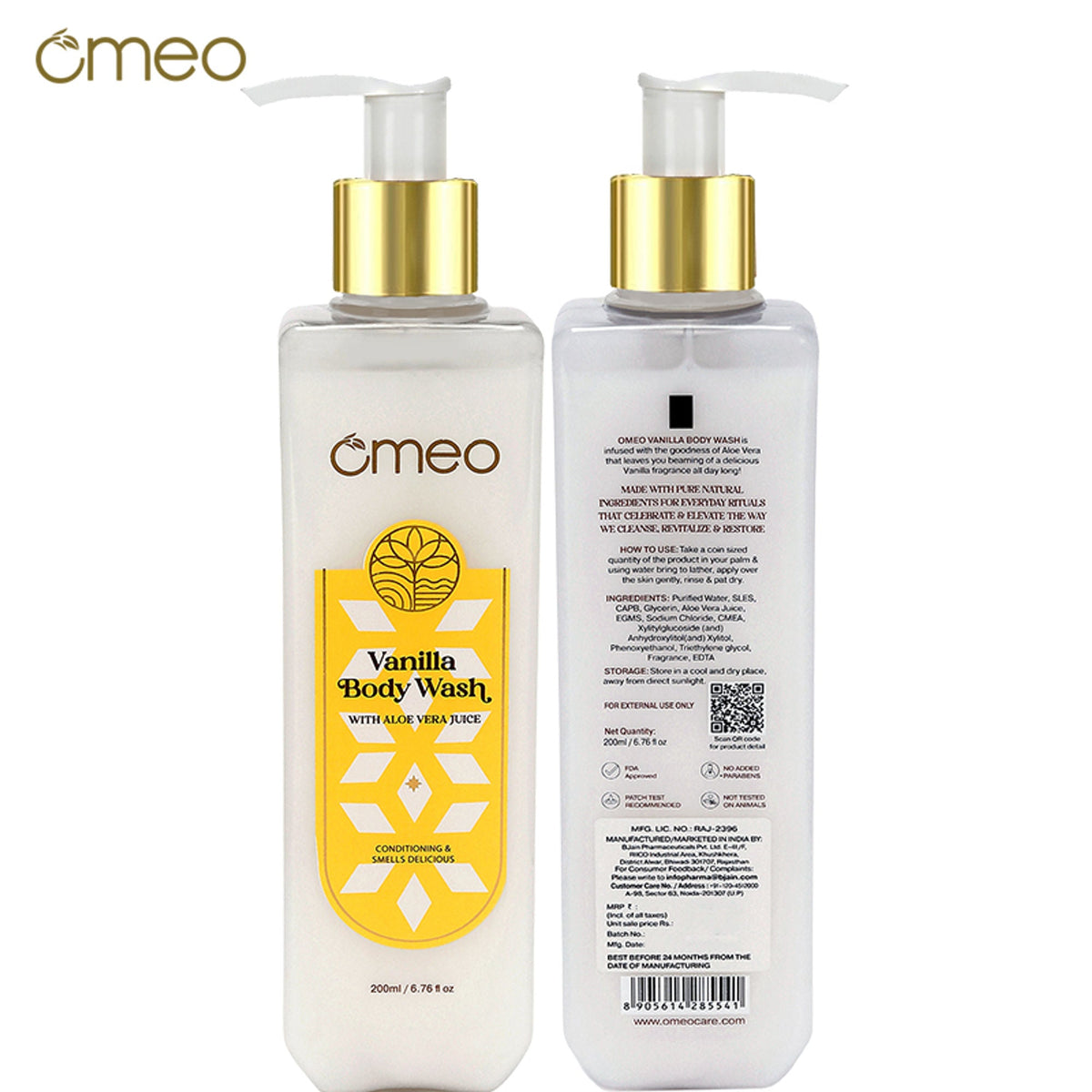 Omeo Vanilla Body Wash - Gentle Cleansing, Soft Nourshing Body Wash | Grocsy