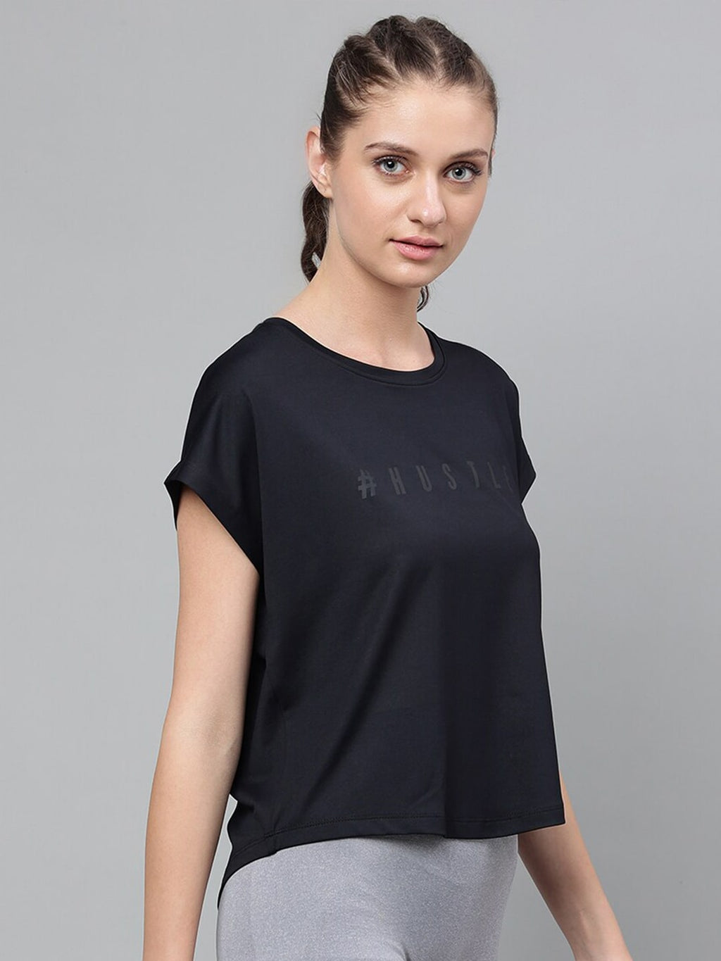MKH Typography Printed Extended Sleeves Dri-FIT Relaxed Fit T-shirt | Grocsy