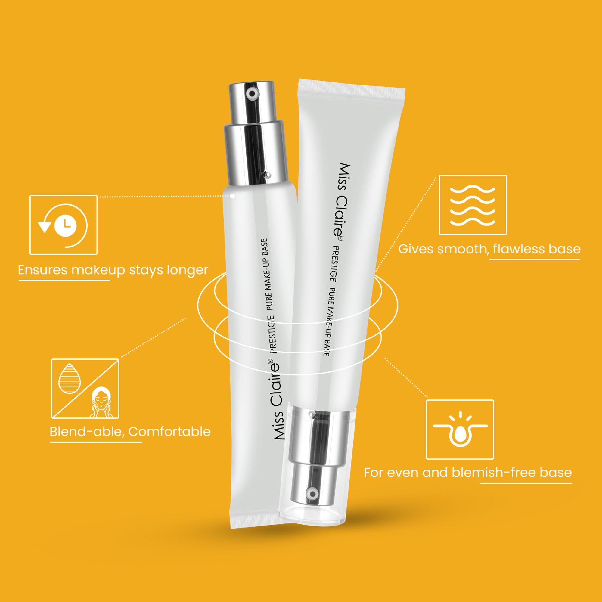 Miss Claire Prestige Pure Makeup Base - Shine White | Grocsy