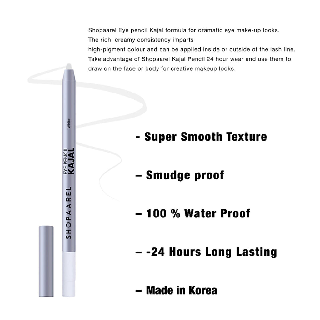 Shopaarel Eye Kajal Pencil - White | Grocsy