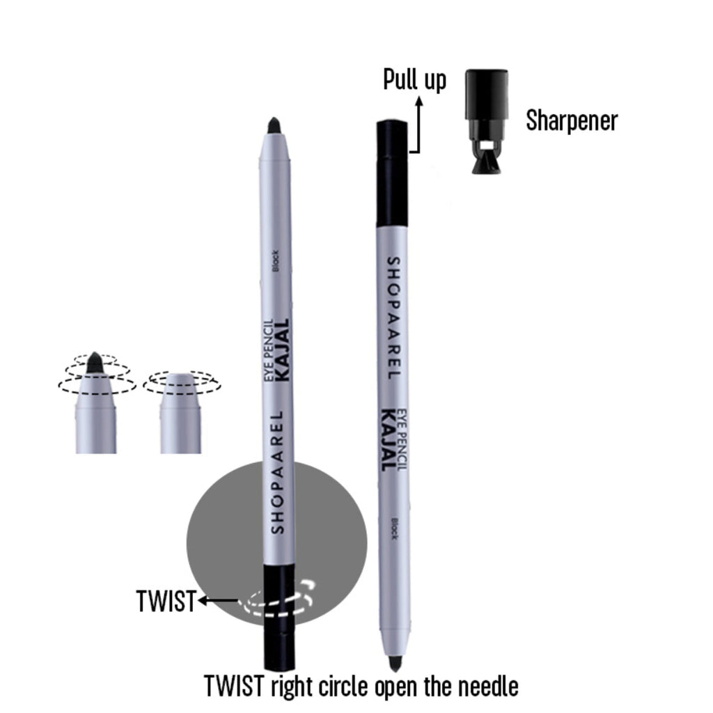 Shopaarel Eye Kajal Pencil - Black | Grocsy