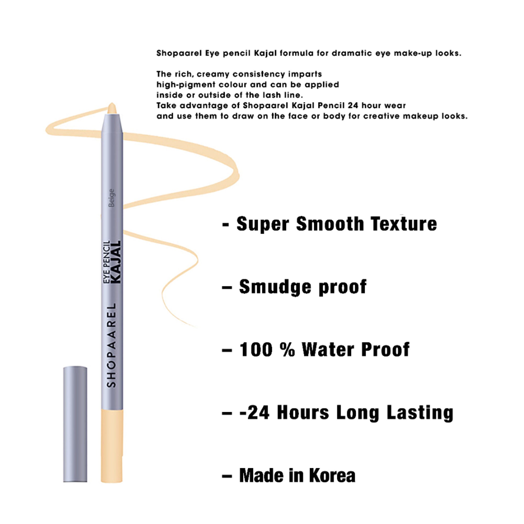 Shopaarel Eye Kajal Pencil - Beige | Grocsy