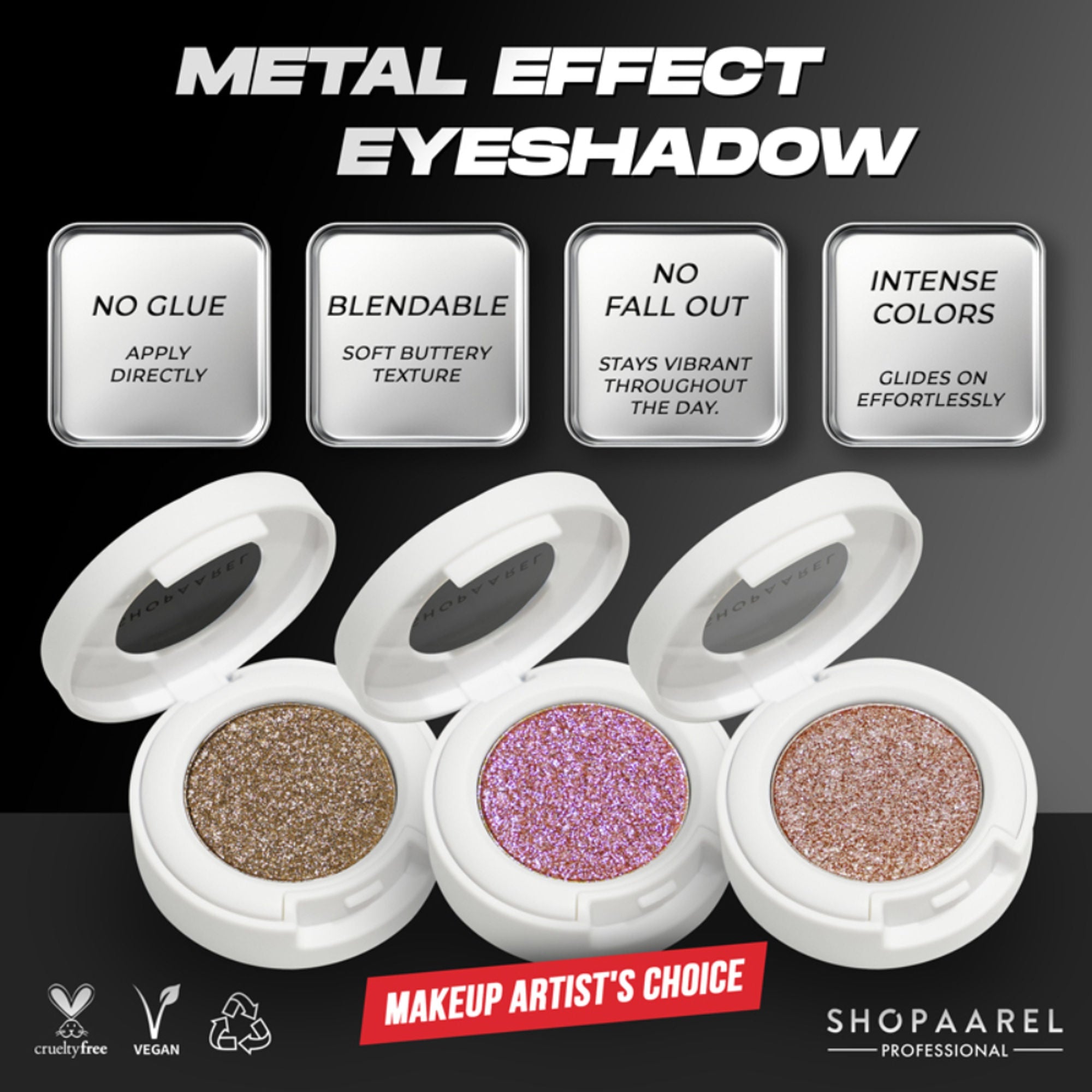 Shopaarel Metal Effect Eyeshadow - Mood | Grocsy