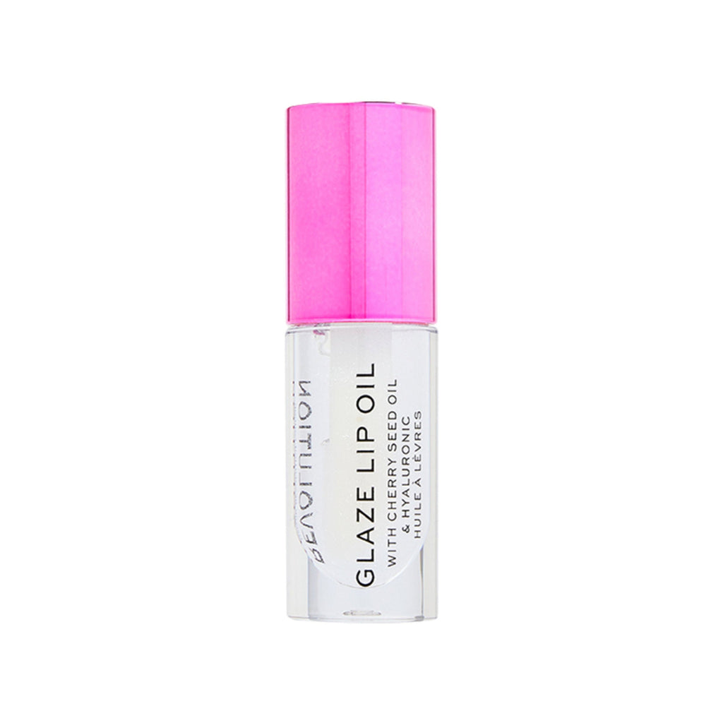 Makeup Revolution Glaze Lip Oil Intense Nourishment With Hyaluronic Acid Vitamin E - Lust Clear | Grocsy