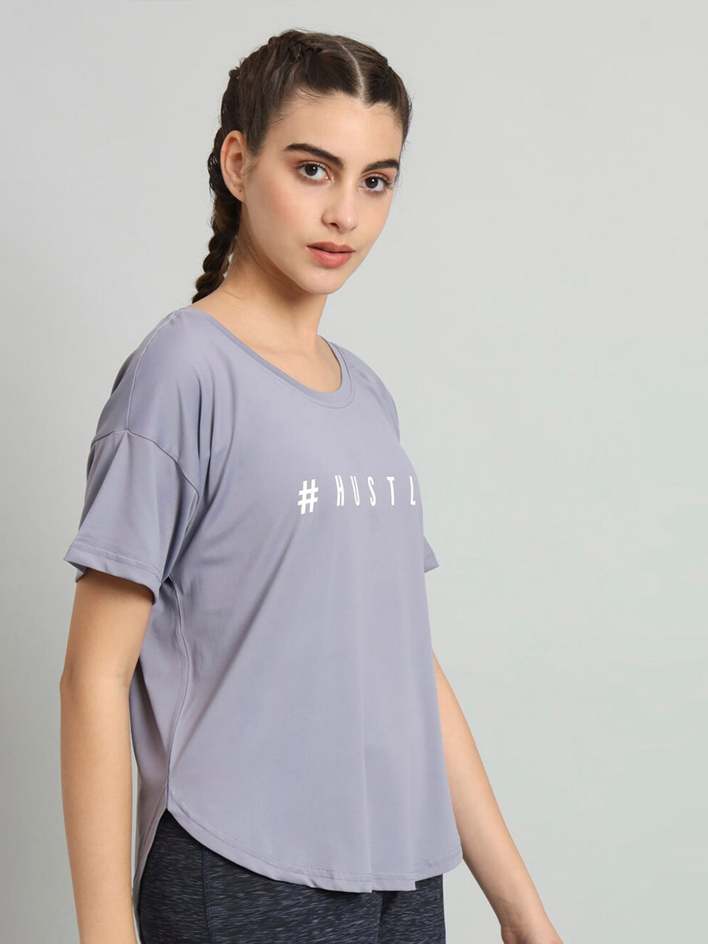 MKH Typography Printed Drop Shoulder Sleeves Dri-Fit Relaxed Fit T-shirt | Grocsy