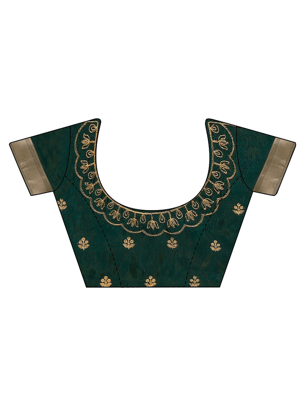 Tikhi Imli Olive Floral Embroidered Zari Organza Saree | Grocsy