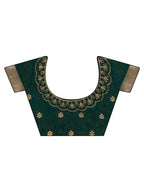 Tikhi Imli Olive Floral Embroidered Zari Organza Saree | Grocsy