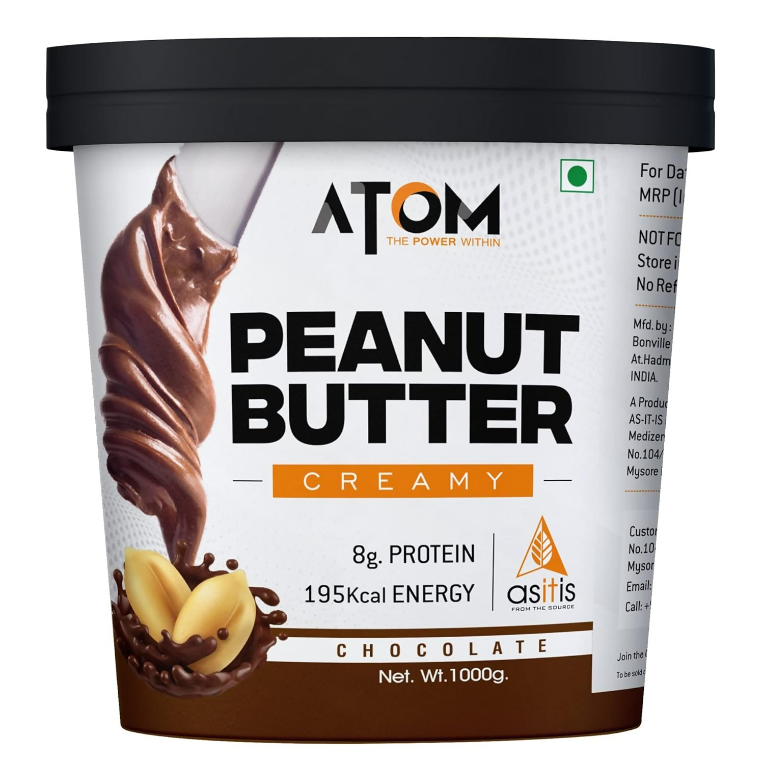 As-It-Is Nutrition Atom Chocolate Peanut Butter Creamy | Grocsy