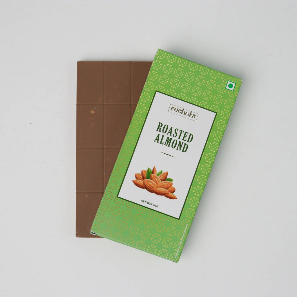Dibha Ruchoks - Roasted Almond Chocolate Bar | Grocsy