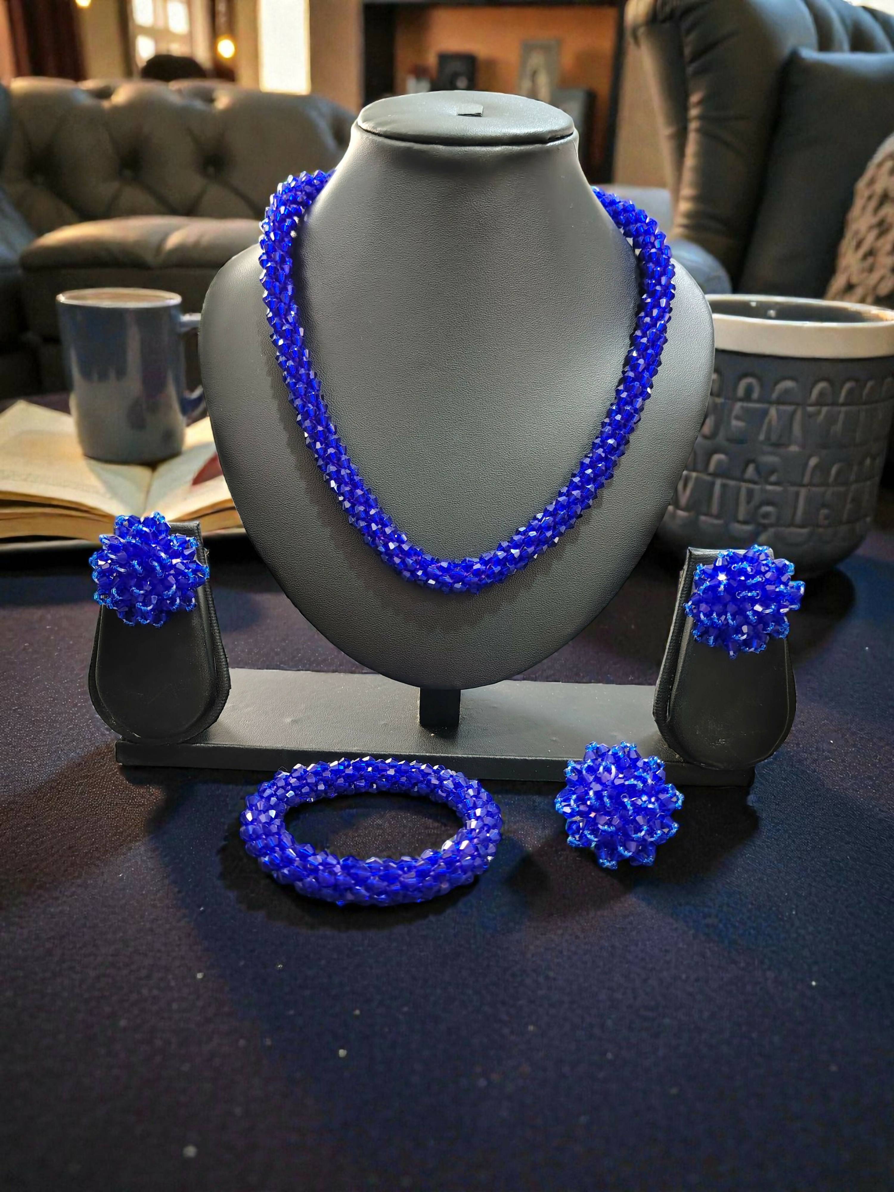 Inhanns Rangshine 4-In-1 Crystal Glam Set - Handmade - Royal Blue | Grocsy