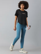 MKH Women Typography Drop-Shoulder Sleeves Dri-FIT Sports T-shirt | Grocsy