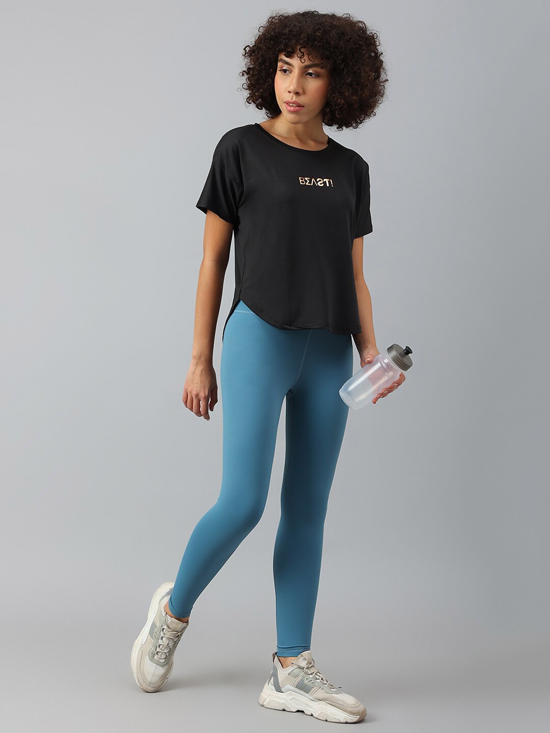 MKH Women Typography Drop-Shoulder Sleeves Dri-FIT Sports T-shirt | Grocsy