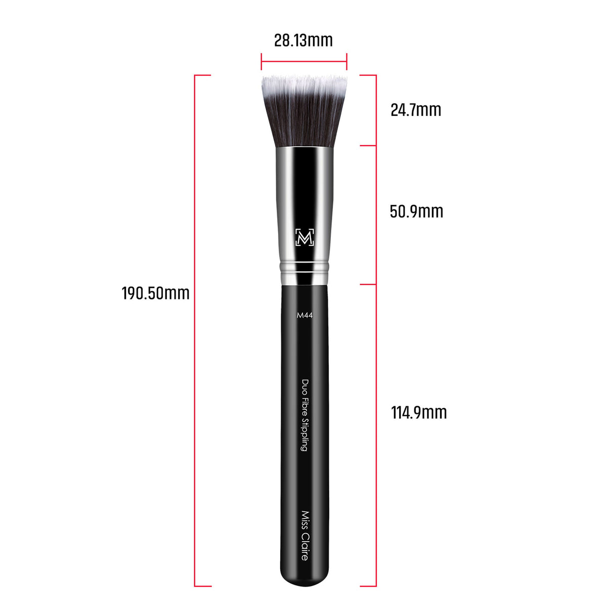 Miss Claire M44 - Duo Fibre Stippling Brush - Chrome | Grocsy