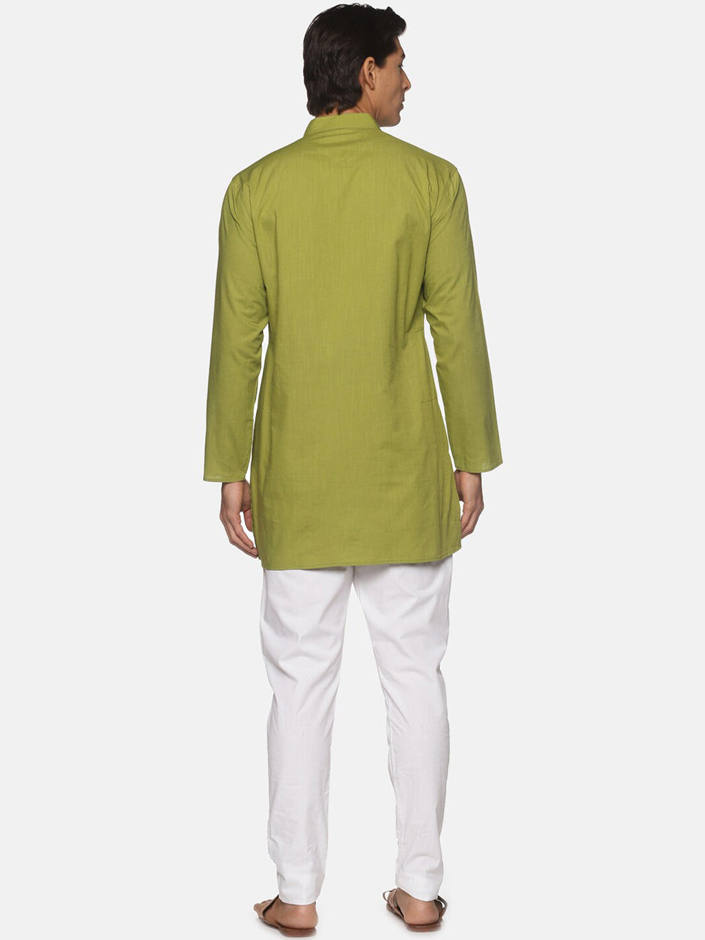 Sethukrishna Men Green Pure Cotton Kurta with Pyjamas | Grocsy