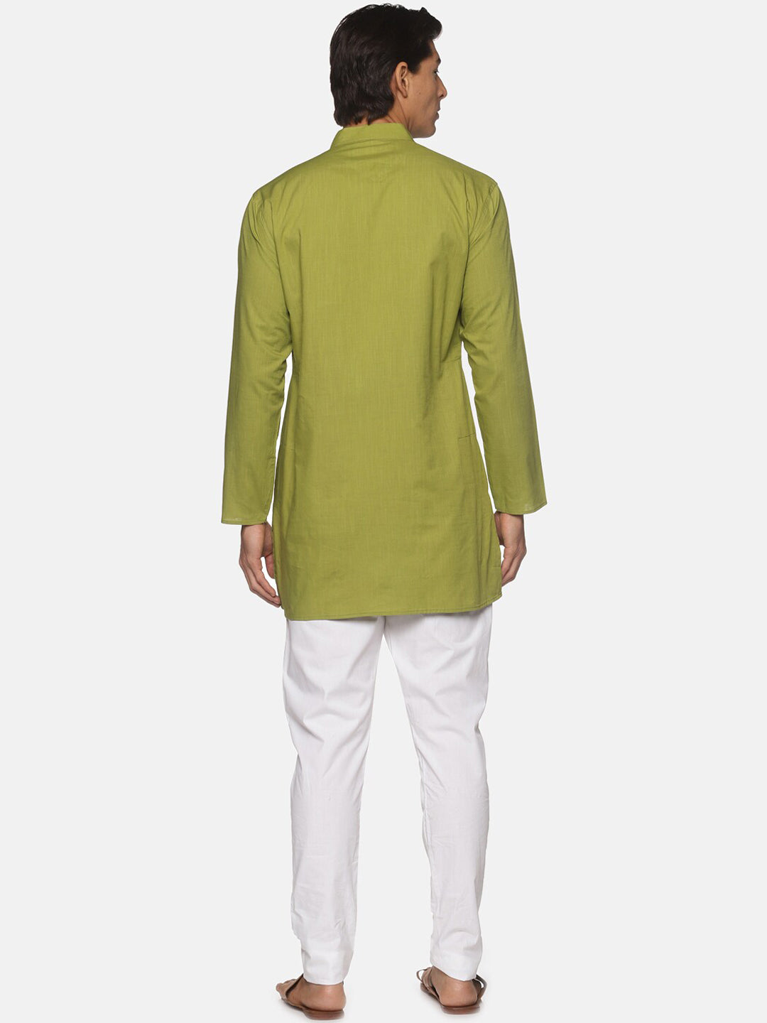Sethukrishna Men Green Pure Cotton Kurta with Pyjamas | Grocsy
