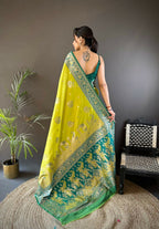 Joban Fashion Green Meenakari Picock Paithani Sarees | Grocsy