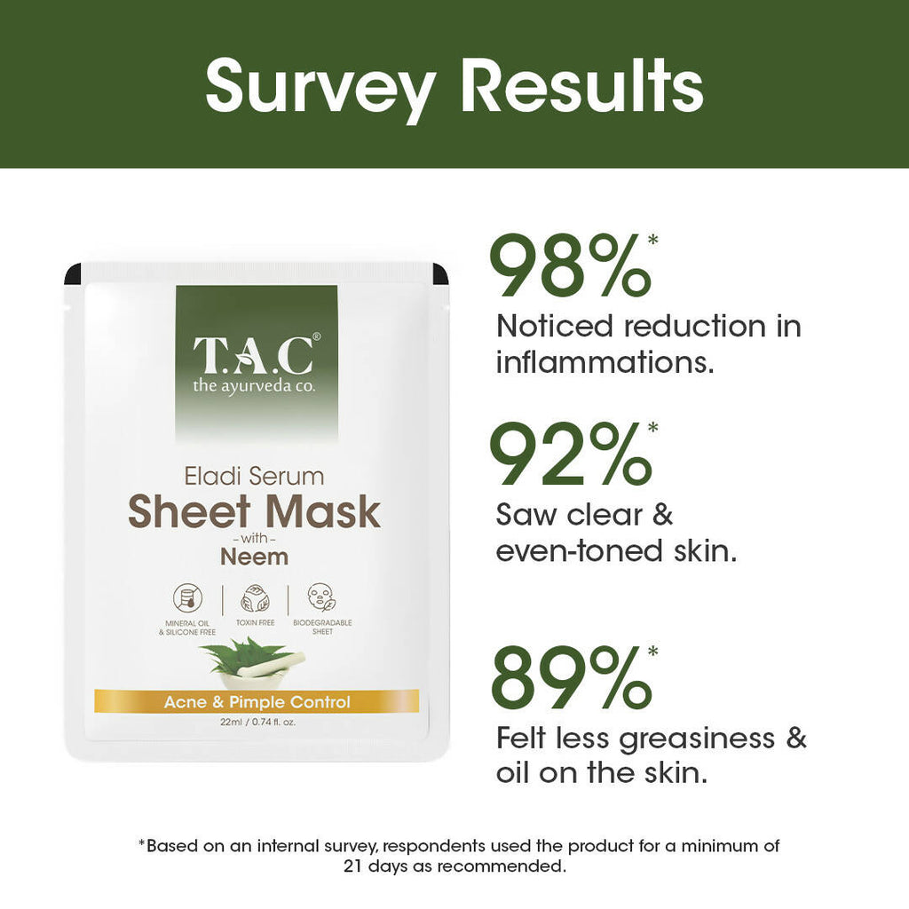 TAC - The Ayurveda Co. Eladi Serum Sheet Mask with Neem | Grocsy