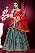 DEIANA'S Beautiful Pure Jari Silk Weaving Lehengha Choli - Green | Grocsy