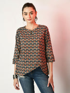 Myshka Women's Multi Printed Top | Grocsy