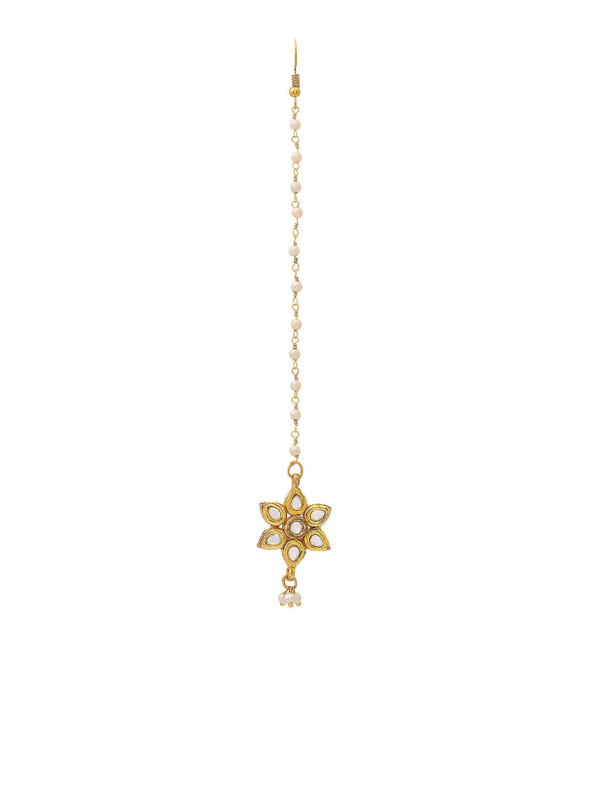 Ruby Raang Gold Flower Kundan Maang Tikka | Grocsy