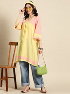 Sangria Colourblocked A-Line Kurta | Grocsy