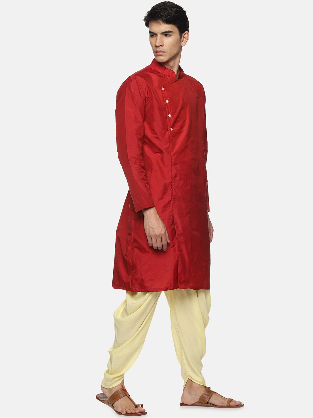 Sethukrishna Men Yellow Solid Dhoti Pant | Grocsy