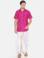 Sethukrishna Men White Solid Pocket Dhoti Pant | Grocsy