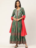 HERE&NOW Women Embroidered Kurta with Trousers & With Dupatta | Grocsy
