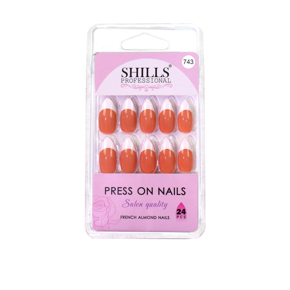 Shills Professional Reusable Press On Nails French Almond - SPN743 | Grocsy