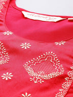 All About You Ethnic Motifs Embroidered Chanderi Silk Kurta with Trousers | Grocsy