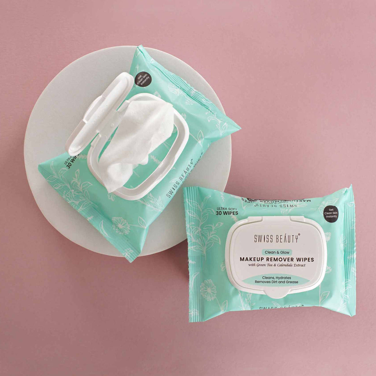 Swiss Beauty Clean And Glow Makeup Remover Wipes | Grocsy