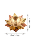 Tied Ribbons Gold-toned & Rose Gold-Toned 4 Pieces Antique Lotus Akhand Brass Diyas | Grocsy
