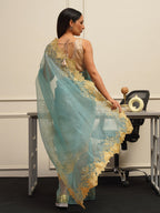 Tikhi Imli Embroidered Organza Heavy Work Saree | Grocsy
