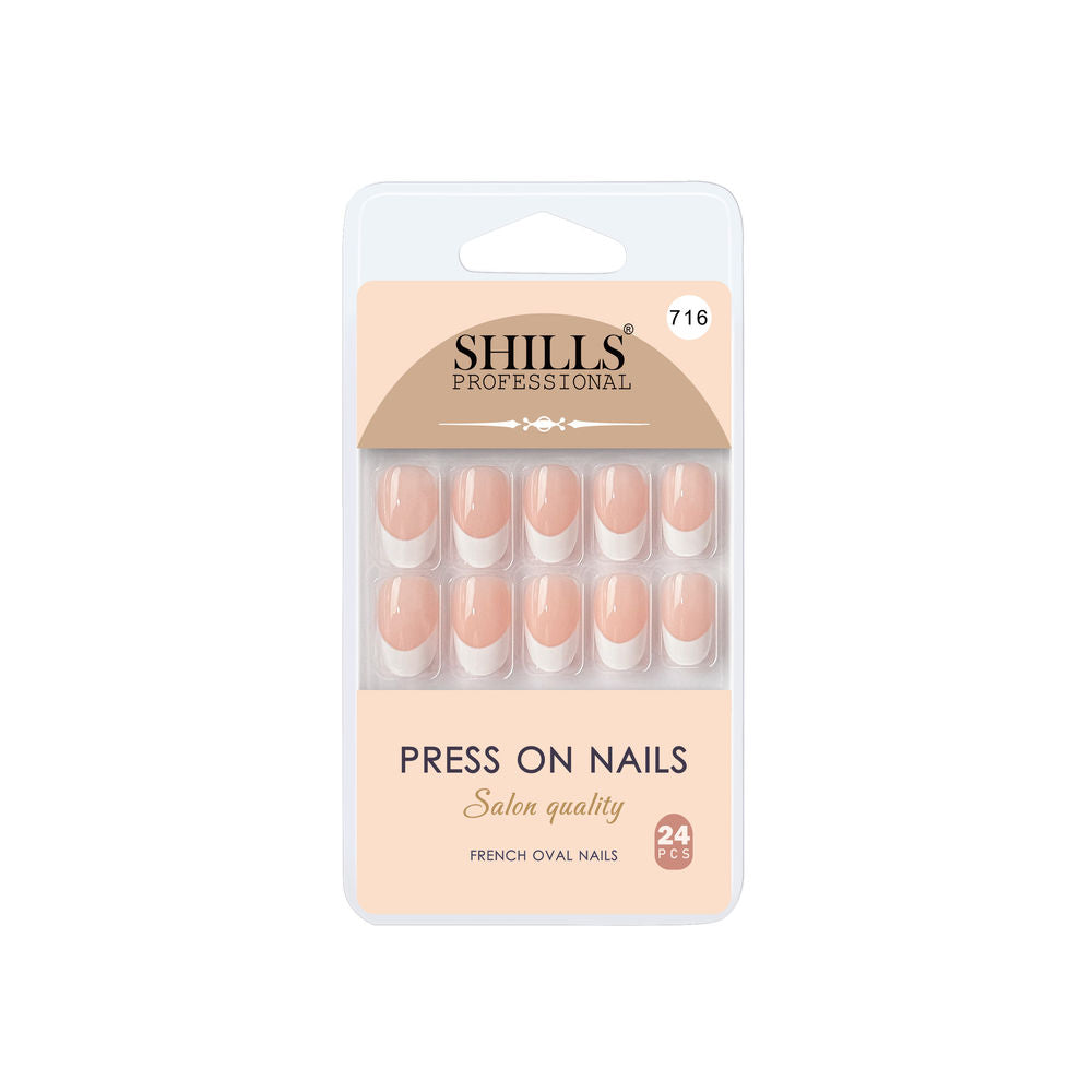 Shills Professional Reusable Press On Nails French Oval - SPN716 | Grocsy
