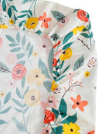 KLOTTHE White & Grey Floral Print 300 TC Fitted Double King Bedsheet With 2 Pillow Covers | Grocsy